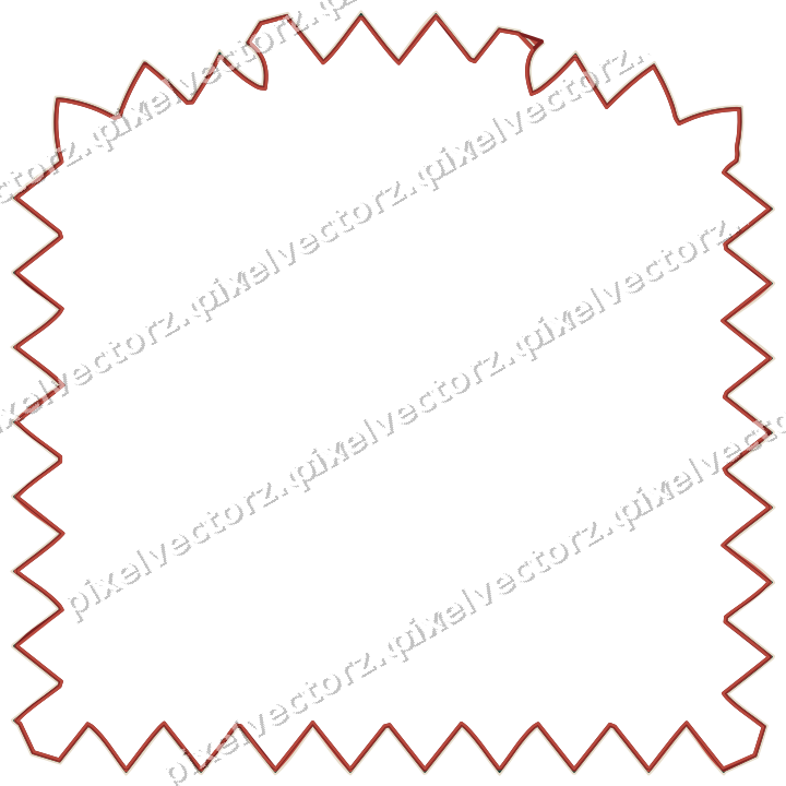 Decorative line art frame in dark red and dark green with label plaque