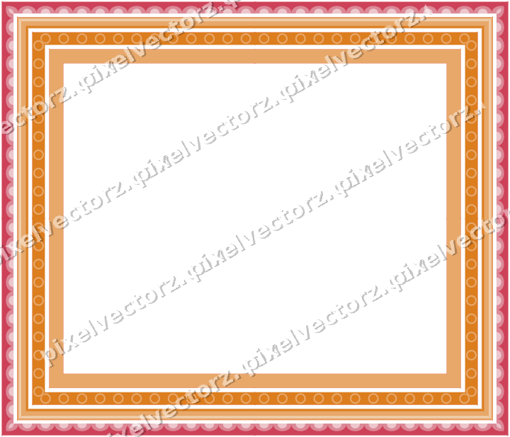 Decorative picture frame border in red and orange with scale band
