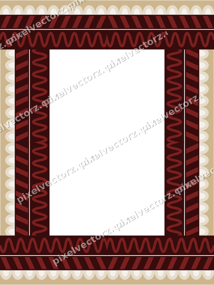 Decorative picture frame border in dark red with diagonal band