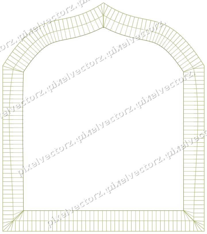 Decorative line art frame in lime and pink with label plaque