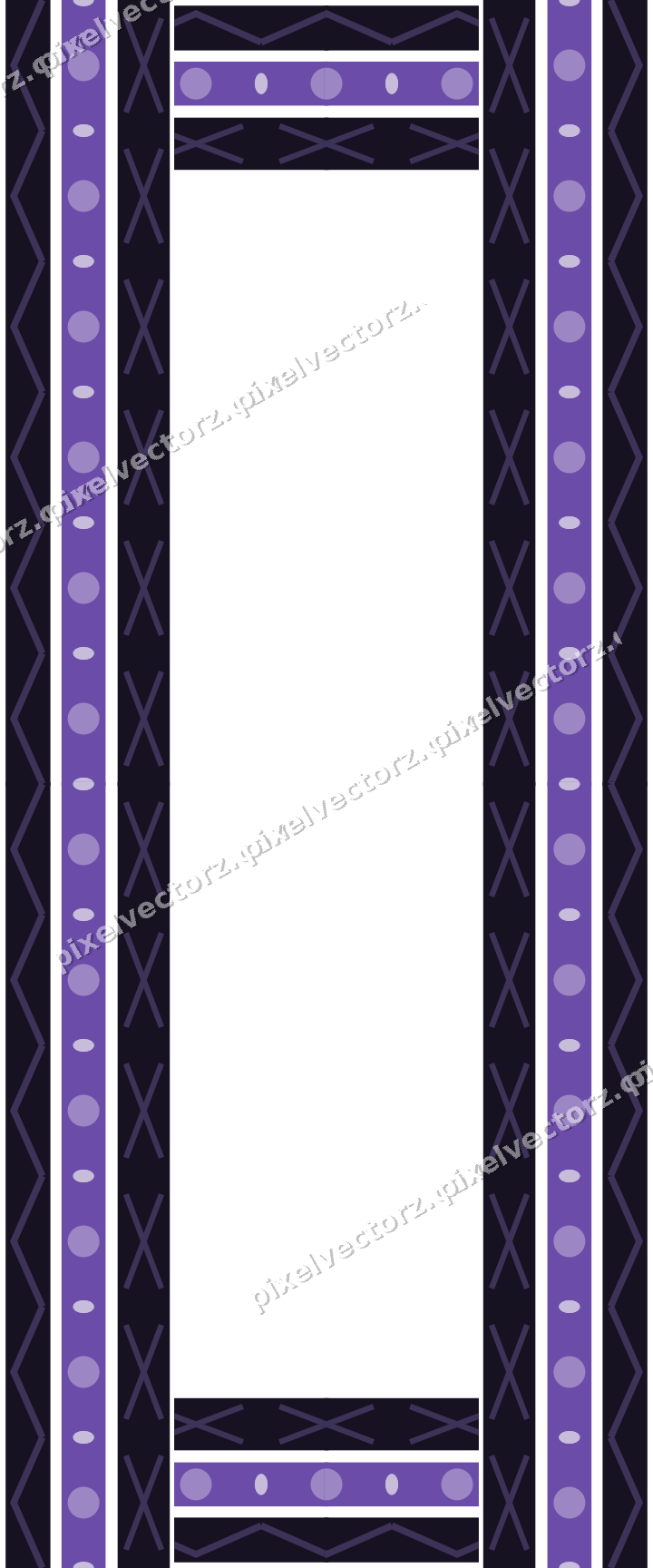 Decorative picture frame border in amber and purple with zigzag