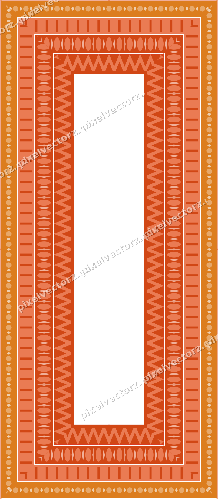 Decorative picture frame border in red and orange with bead and reel