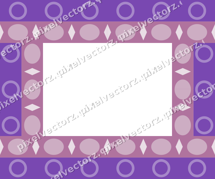 Decorative picture frame border in purple and blue with ring chain