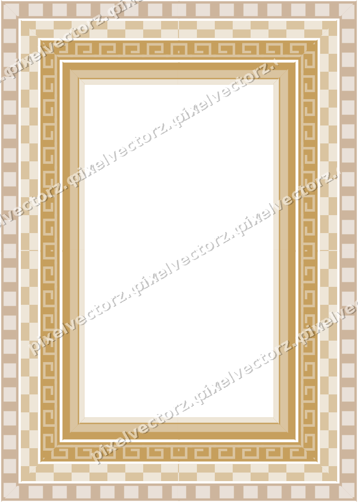 Decorative picture frame border in amber and pale orange with dentil