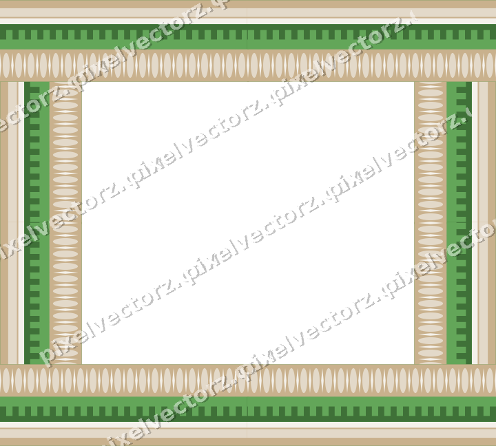 Decorative picture frame border in lime and yellow with step band