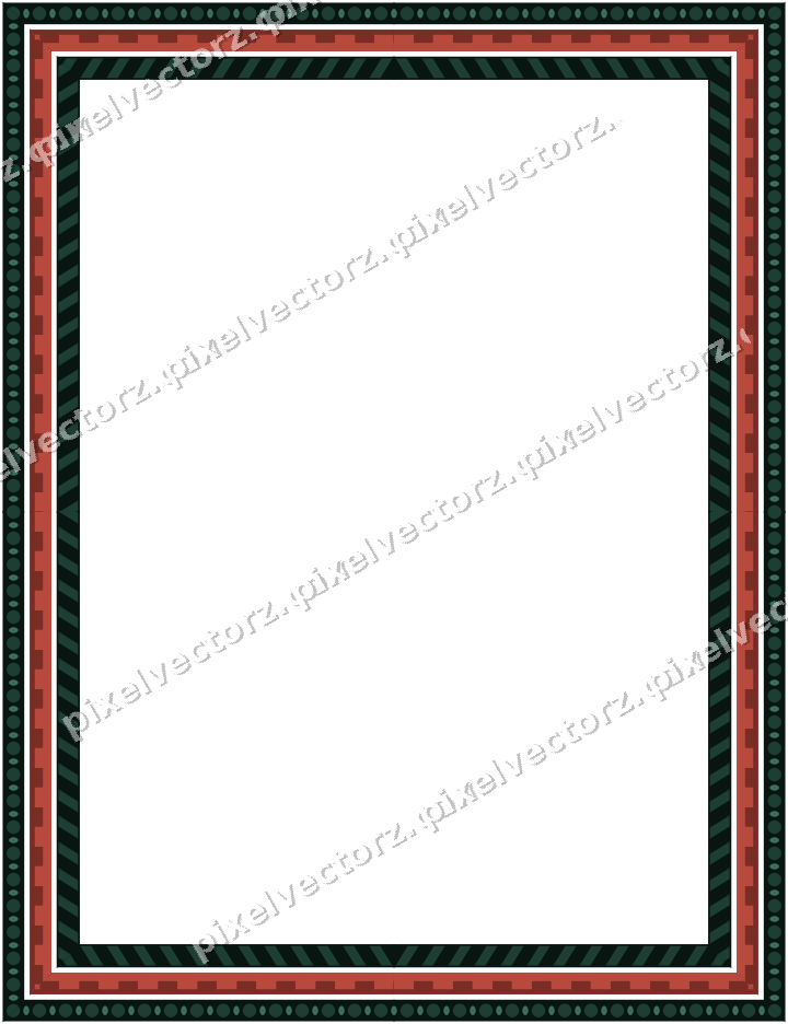 Decorative picture frame border in dark red with bead and reel
