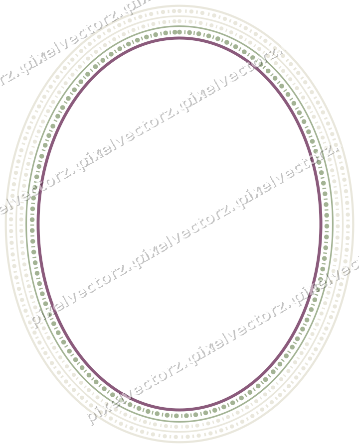 Decorative line art frame in dark magenta and lime with oval