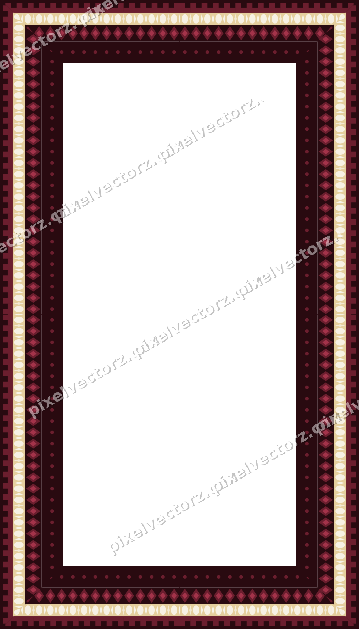 Decorative picture frame border in dark pink and red with step band