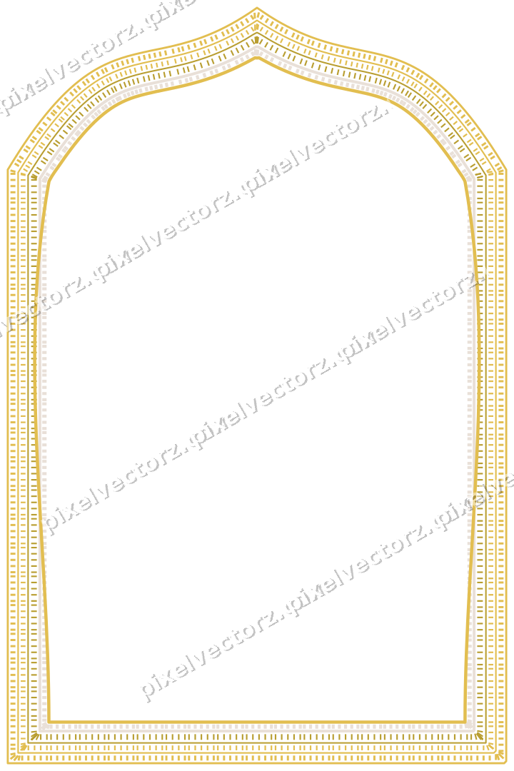 Decorative line art frame in amber and pale orange with label plaque