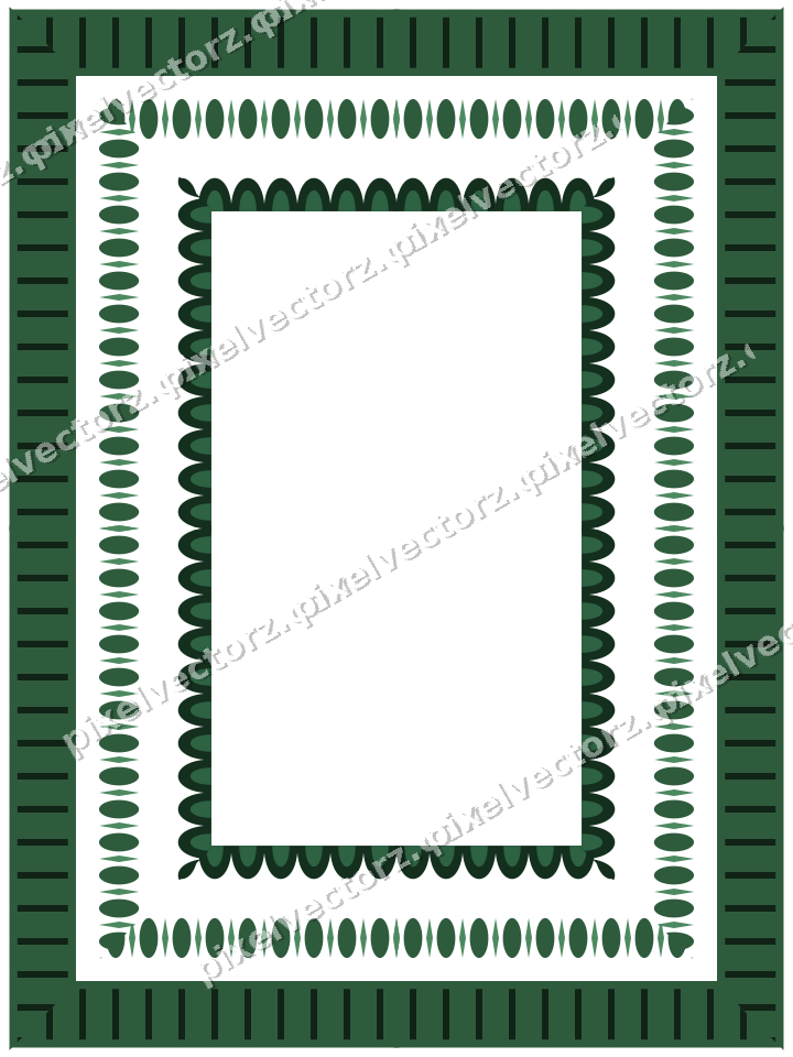 Decorative picture frame border in dark green with egg and dart