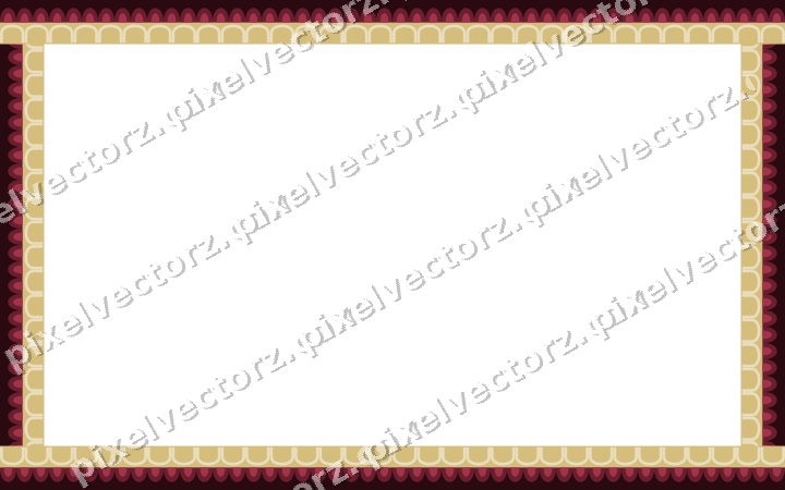 Decorative picture frame border in dark pink and red with scale band