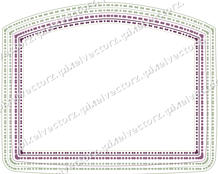 Decorative line art frame in dark magenta and lime with label plaque