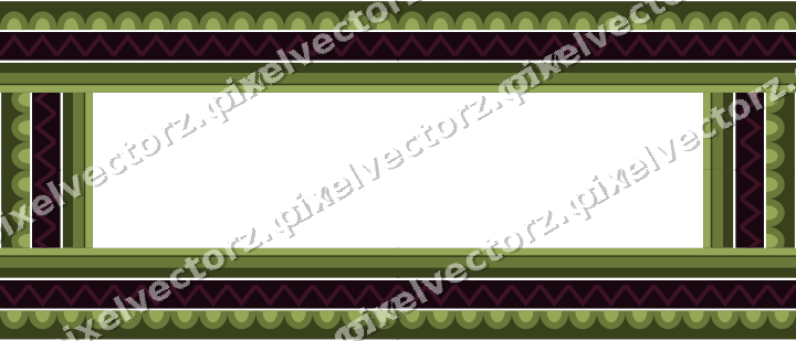 Decorative picture frame border in lime and pink with scale band