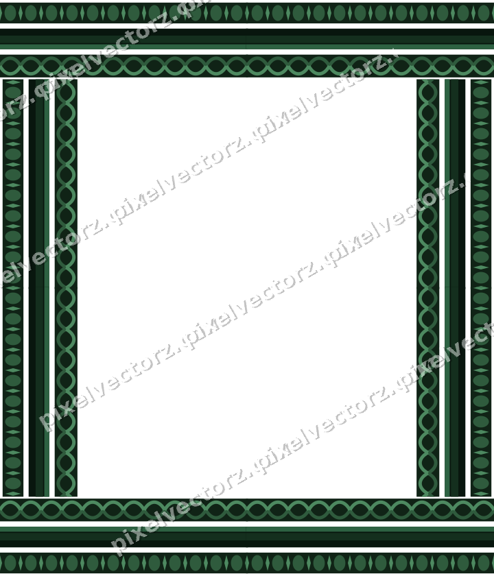 Decorative picture frame border in dark green with egg and dart