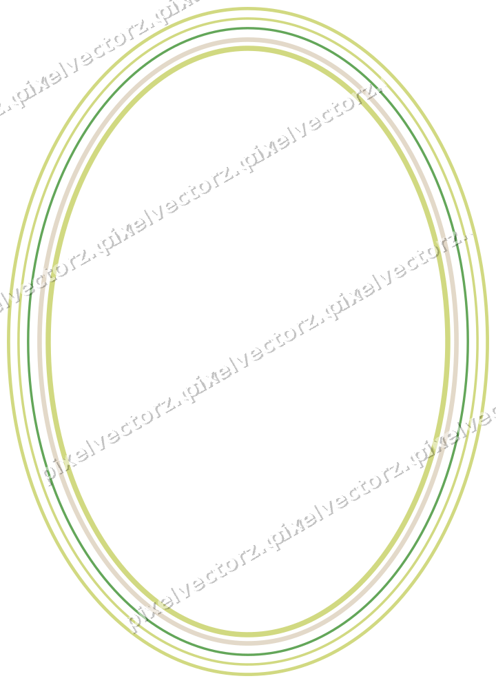Decorative line art frame in lime and yellow with oval