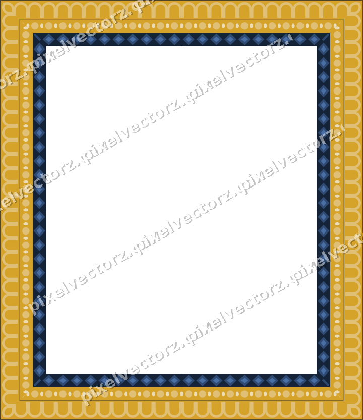 Decorative picture frame border in dark blue with bead and reel