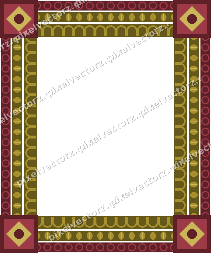 Decorative picture frame border in dark pink with leaf moulding