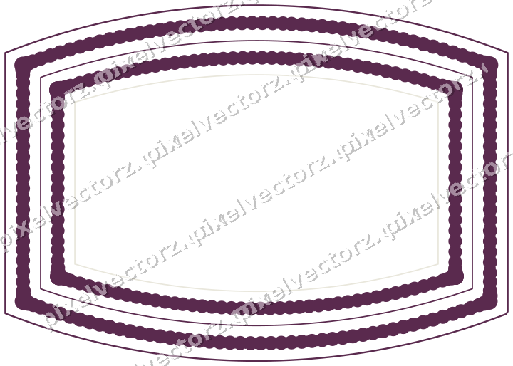 Decorative line art frame in dark magenta and lime with label plaque