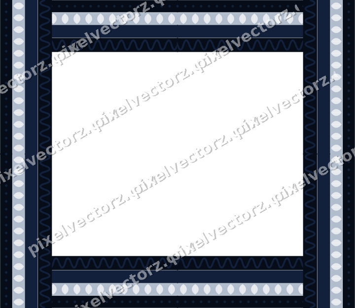Decorative picture frame border in dark blue and white with dot row