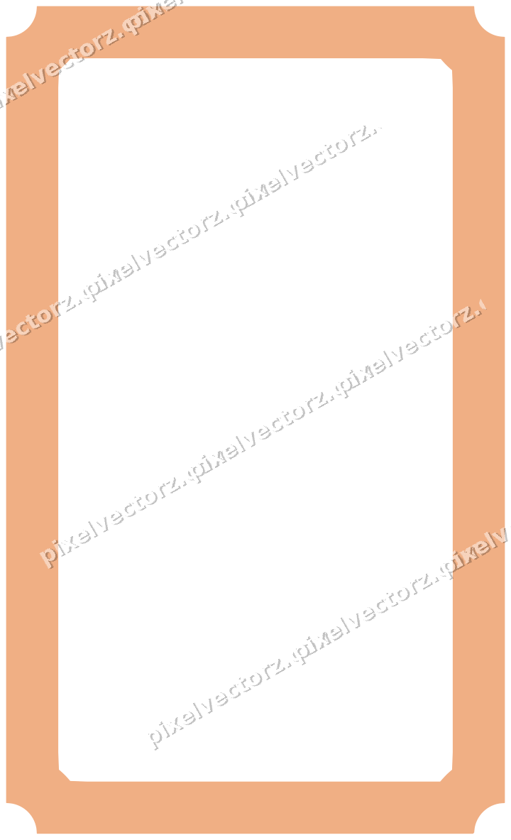 Decorative line art frame in blue and orange with label plaque
