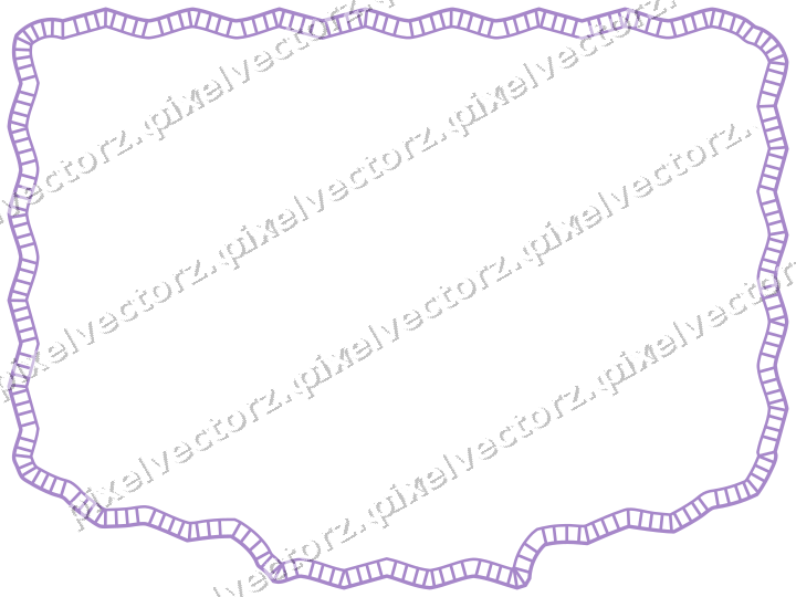 Decorative line art frame in purple and blue with label plaque