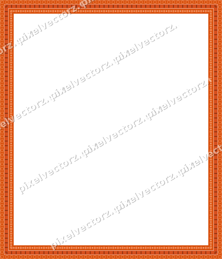 Decorative picture frame border in orange and teal with ring chain