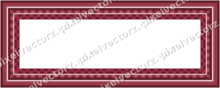 Decorative picture frame border in dark pink and red with scale band