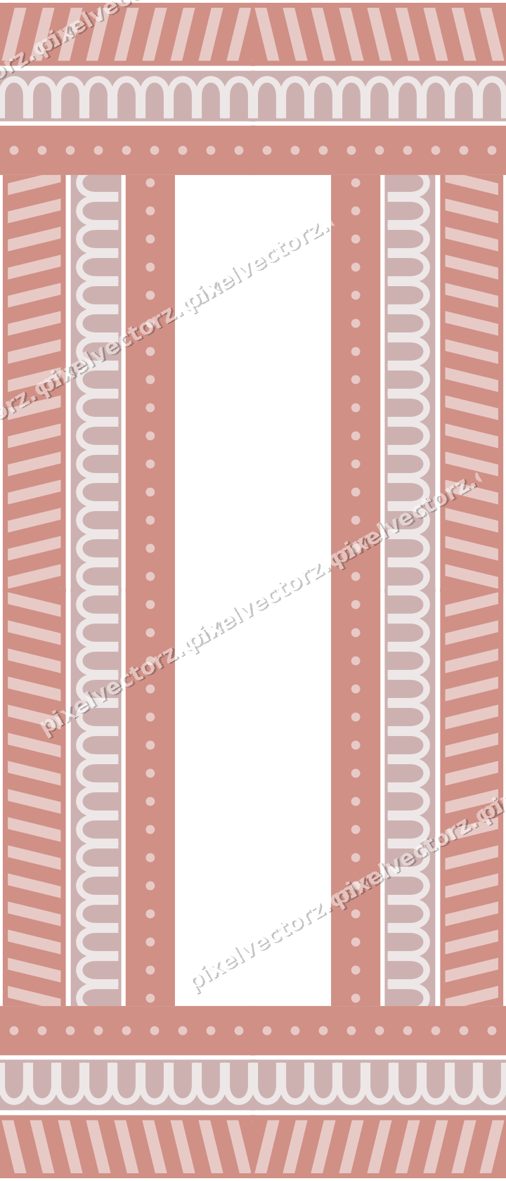 Decorative picture frame border in pale pink with arcade frieze