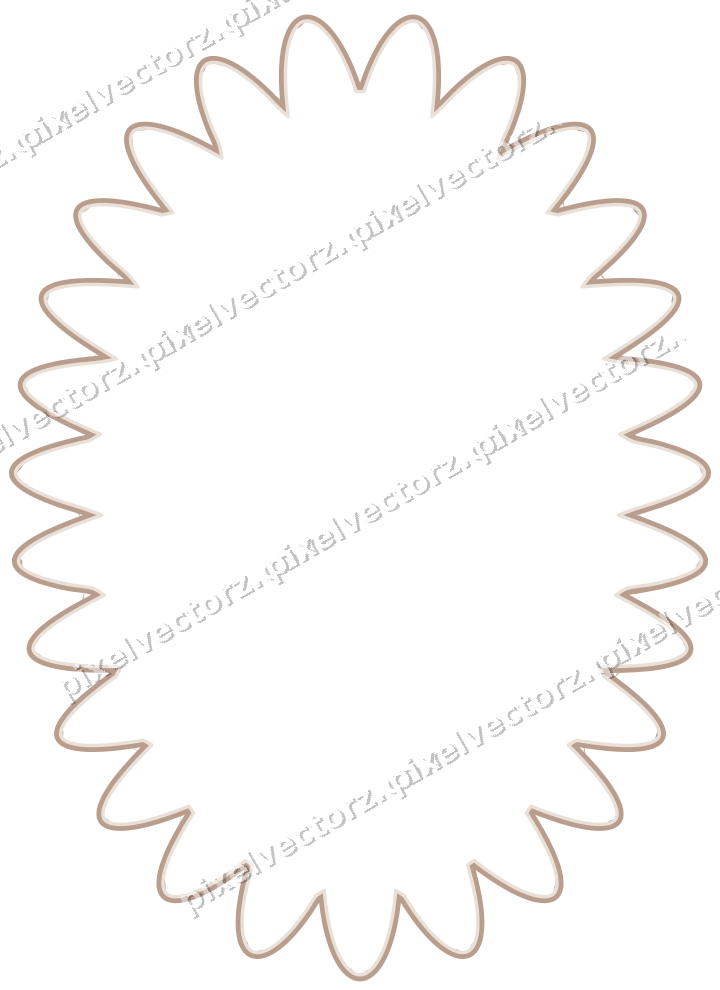 Decorative line art frame in amber and pale orange with oval