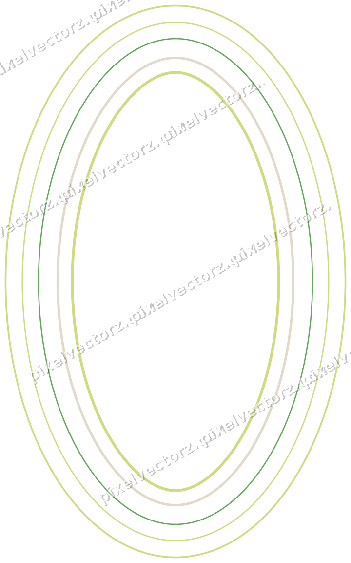 Decorative line art frame in lime and yellow with oval