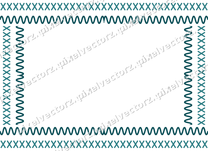 Decorative picture frame border in dark teal with cross band