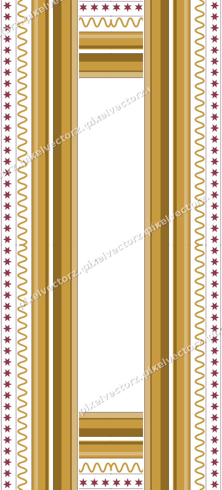 Decorative picture frame border in dark pink and amber with wave band