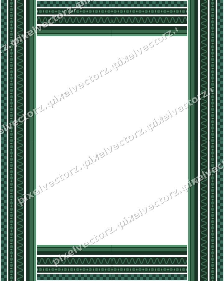 Decorative picture frame border in dark green with bead and reel