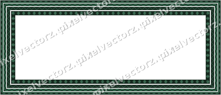 Decorative picture frame border in dark green with step band