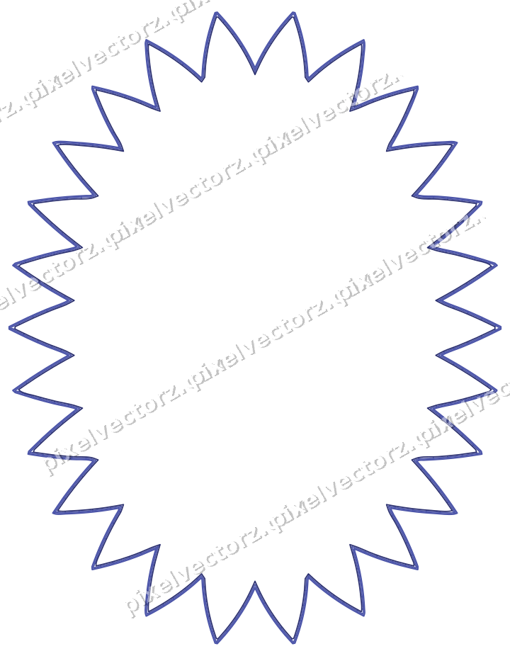 Decorative line art frame in dark blue and amber with oval