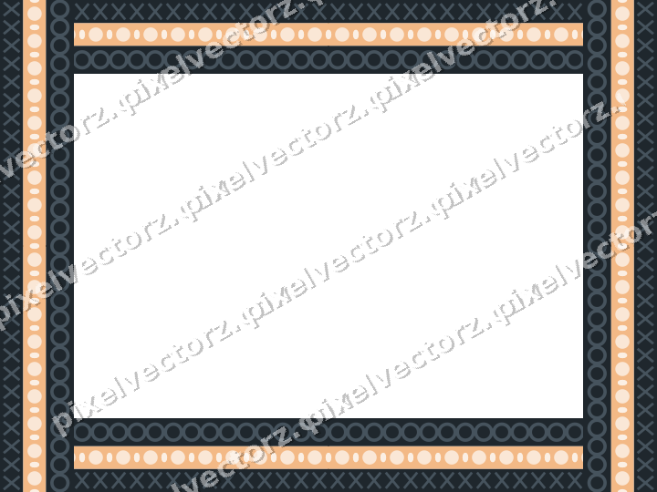 Decorative picture frame border in blue and orange with cross band