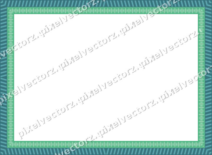 Decorative picture frame border in green and teal with diagonal band