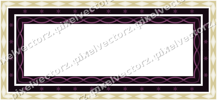 Decorative picture frame border in dark magenta with star band