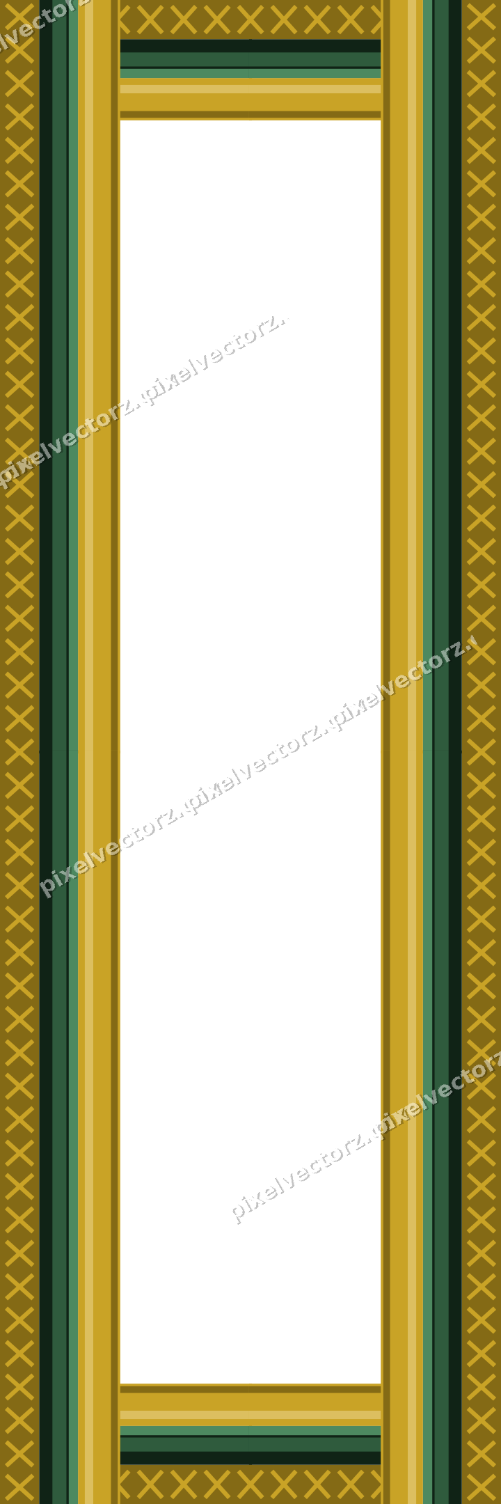 Decorative picture frame border in dark green with cross band
