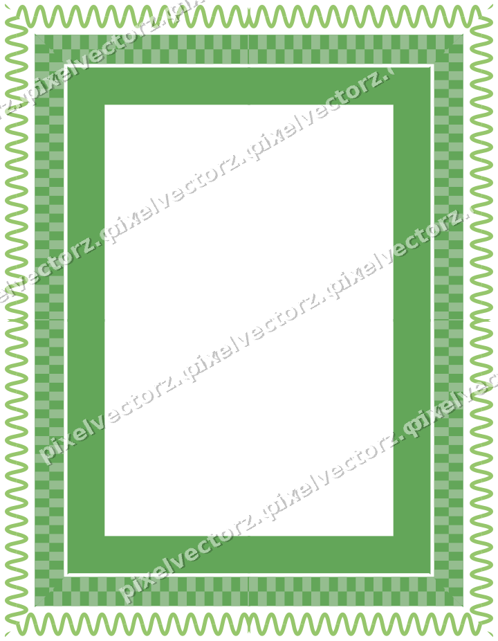 Decorative picture frame border in lime and yellow with wave band