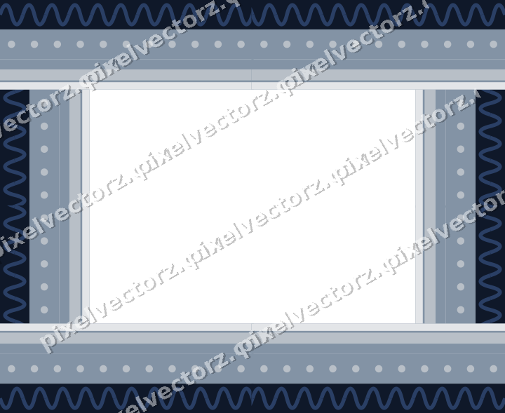 Decorative picture frame border in dark blue and white with dot row