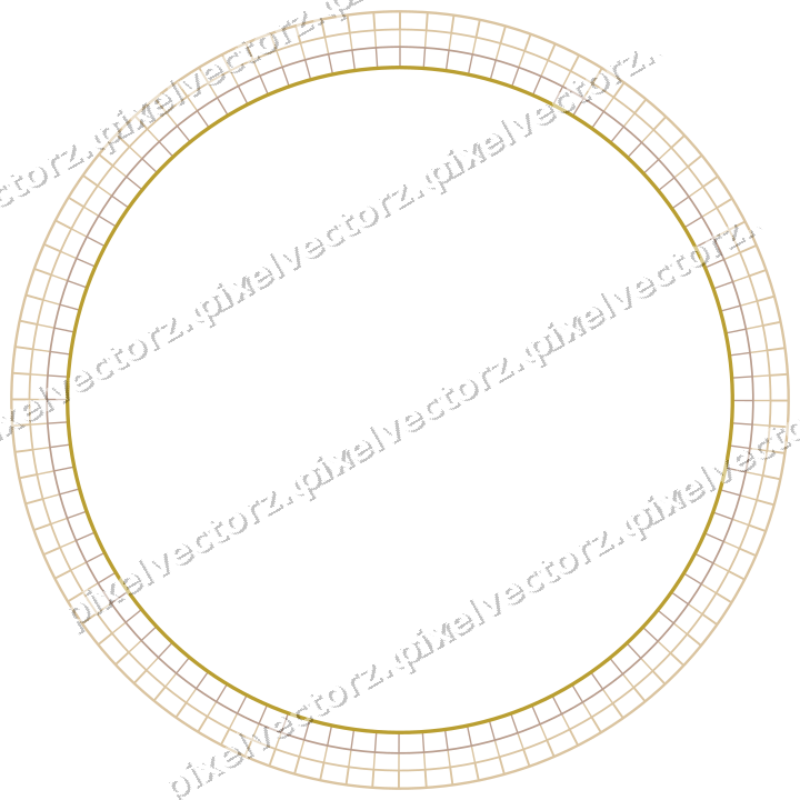 Decorative line art frame in amber and pale orange with oval