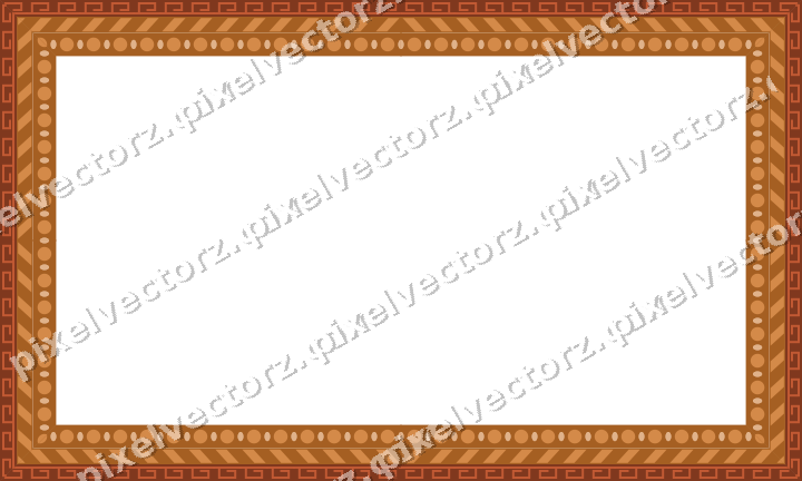 Decorative picture frame border in orange and amber with greek key