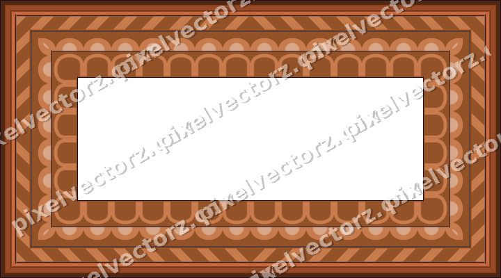 Decorative picture frame border in orange and blue with diagonal band