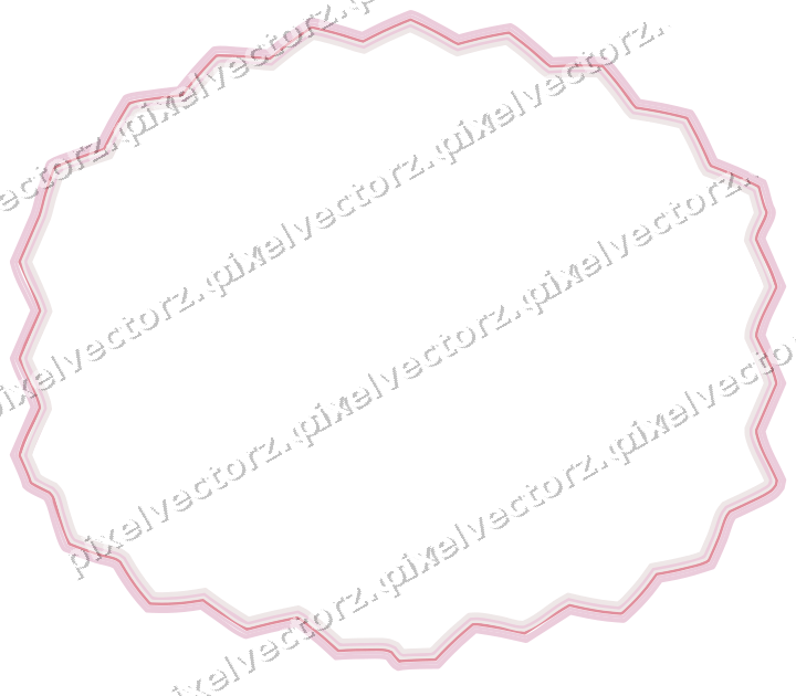 Decorative line art frame in pale pink and pale red with label plaque