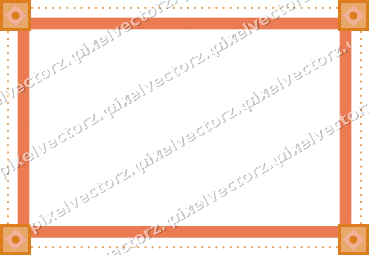 Decorative picture frame border in red and orange with dot row