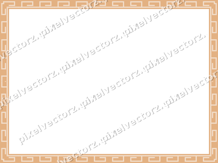 Decorative picture frame border in dark teal and orange with greek key