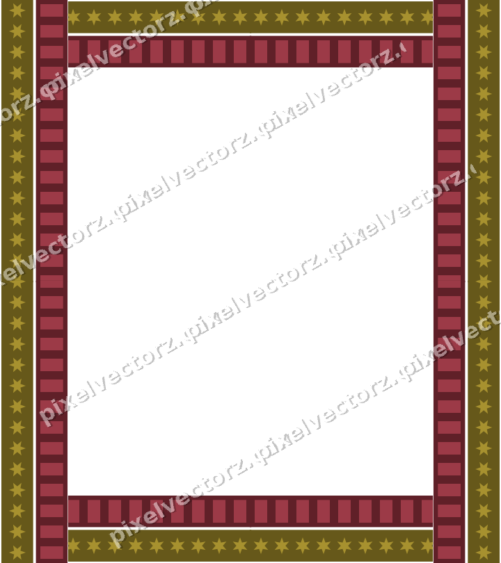 Decorative picture frame border in dark pink and red with star band