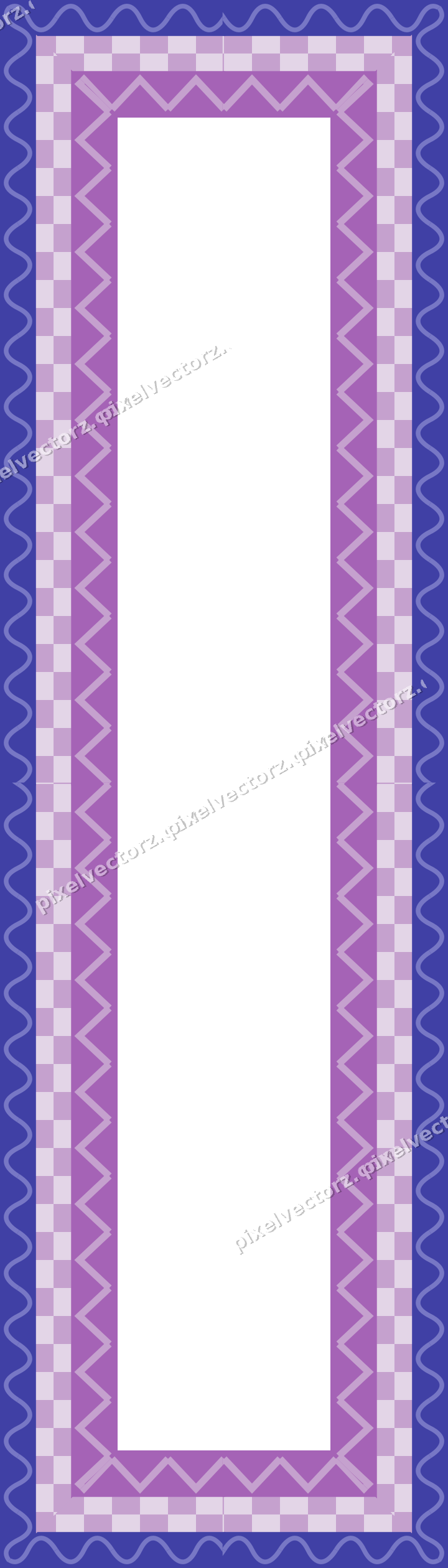 Decorative picture frame border in purple and blue with wave band