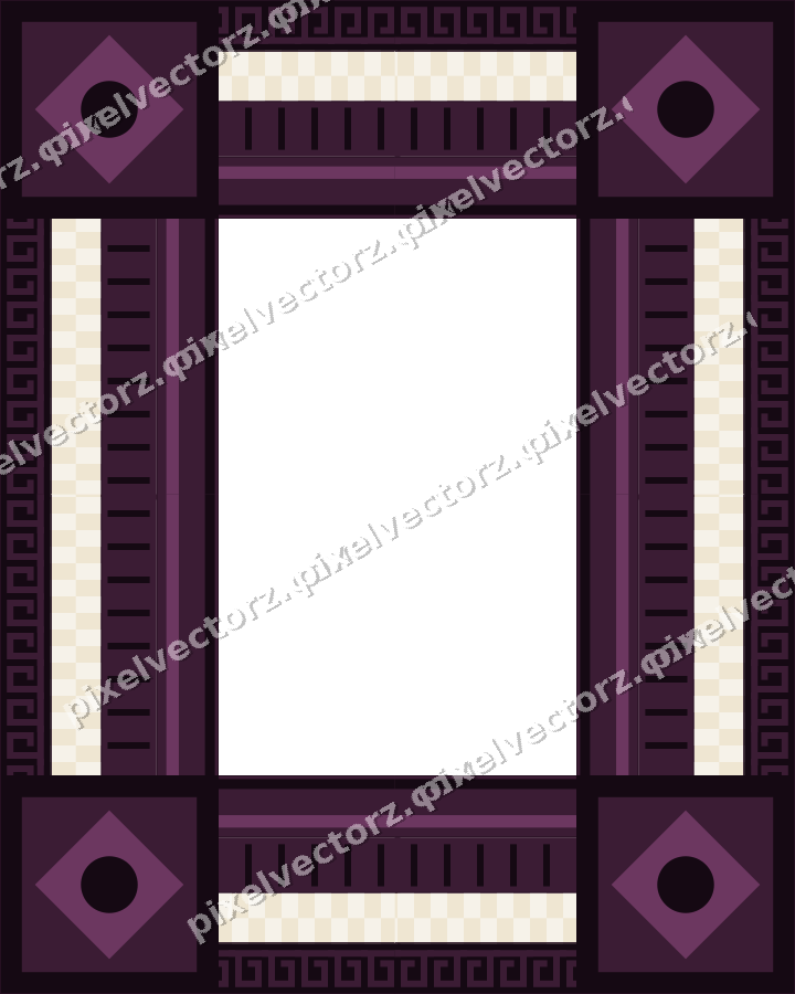 Decorative picture frame border in dark magenta with greek key